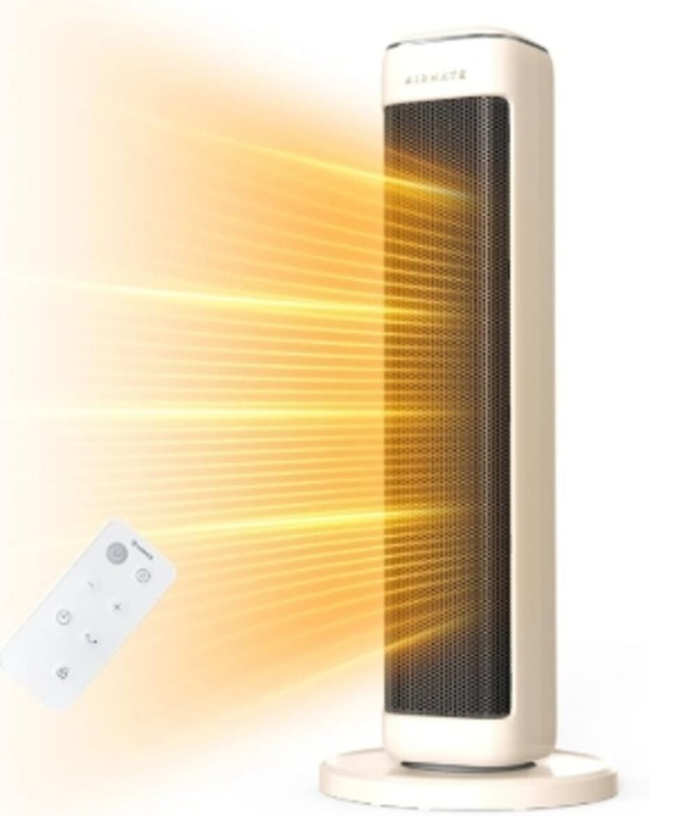 Airmate 25" Tower Space Heater 1500W Thermostat Remote Oscillating Beige New/OB